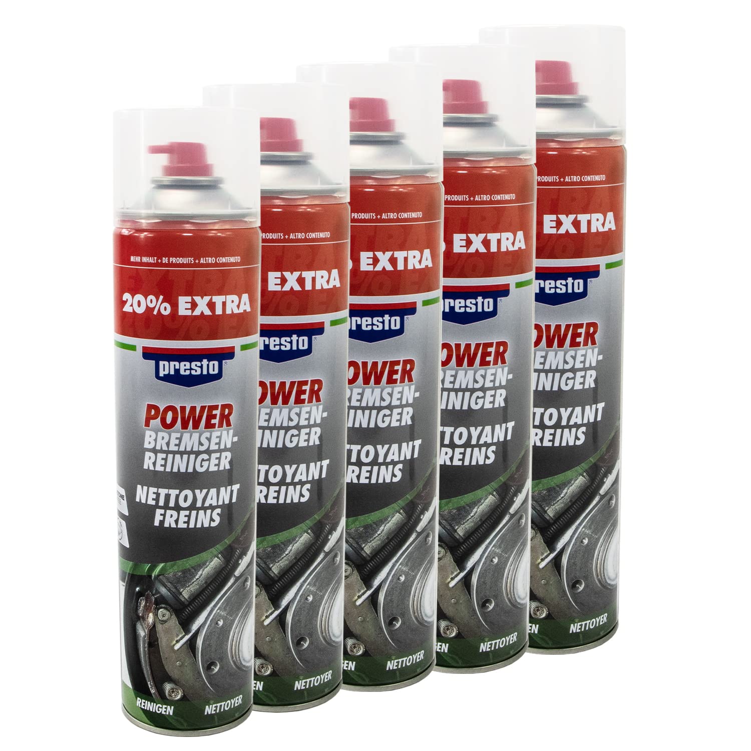 Bremsenreiniger Power Teilereiniger Spray Presto 307287 5 X 600 ml