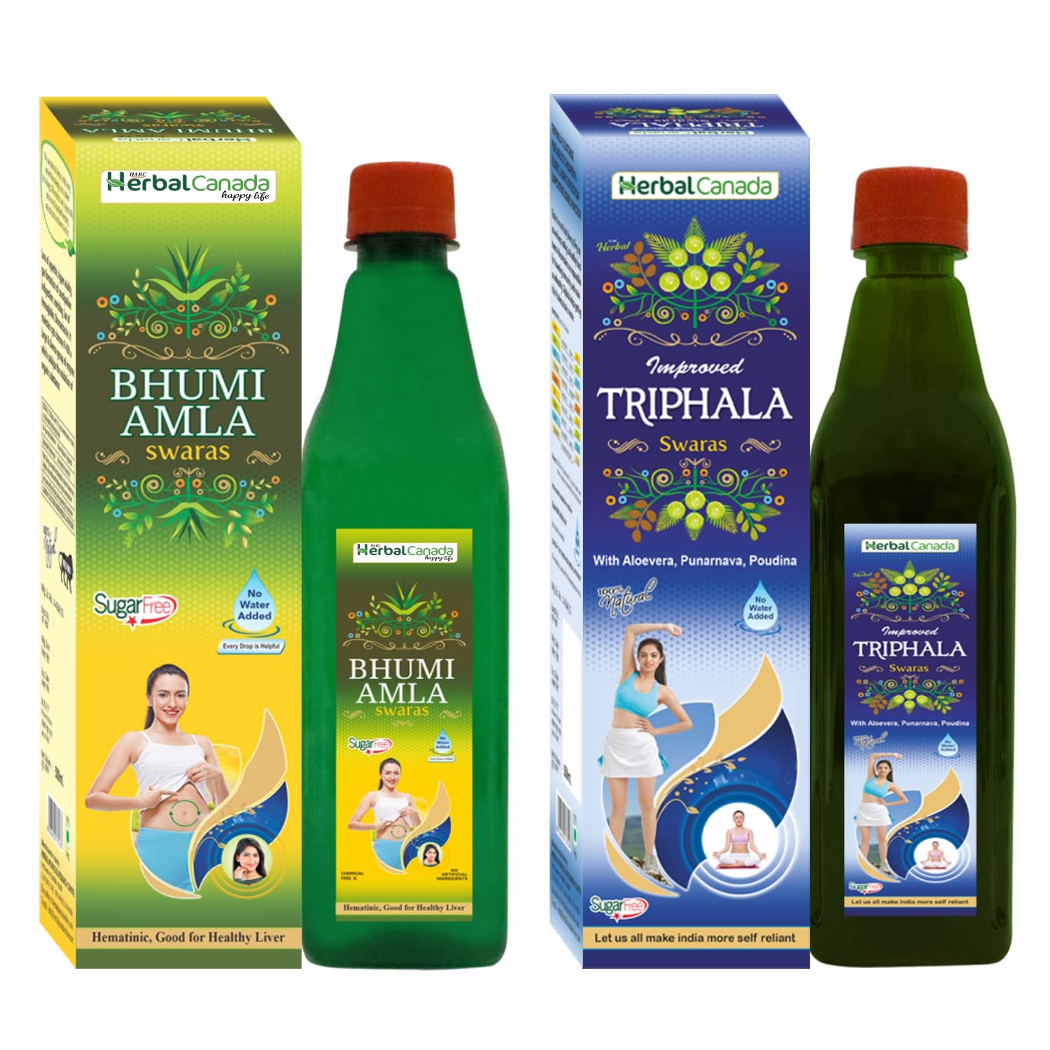 Harc Herbal Canada Bhumi Amla Juice (500ml) + Triphala Juice (500ml) || Healthy Combo Pack-image-16