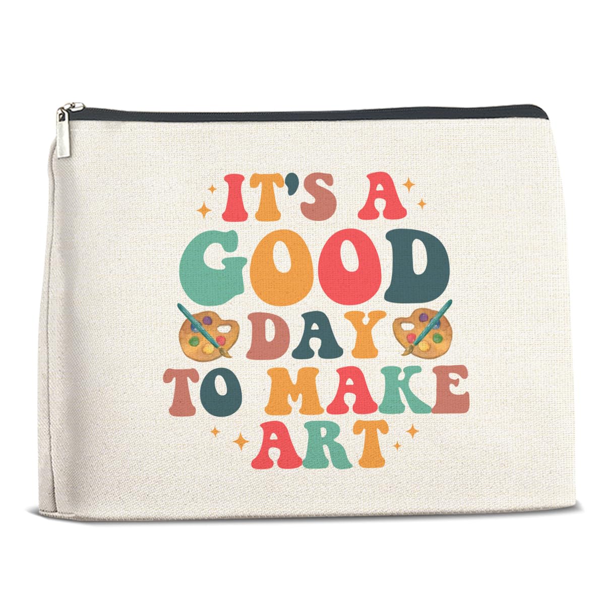 Makeup Bag Gifts for Artists Women, Art Lover Gift Thank You Gifts for Painter Teacher Girls Sister Friends It's A Good Day To Make Art Zipper