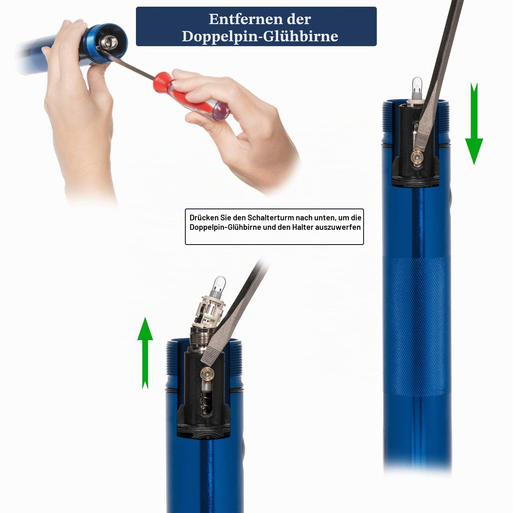 Lumencraft LED-Umrüstsatz kompatibel/Ersatz für Maglite Taschenlampe - 3500 Lumen für 6 D-Zellen - High Power Upgrade mit Cree LEDs