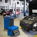DORTALA Rolling Tool Chest Cabinet, Tool Box Organizer with 5 Sliding Drawers, Locking System, Toolbox Storage Cabinet on Wheels for Garage Workshop, Blue+Black