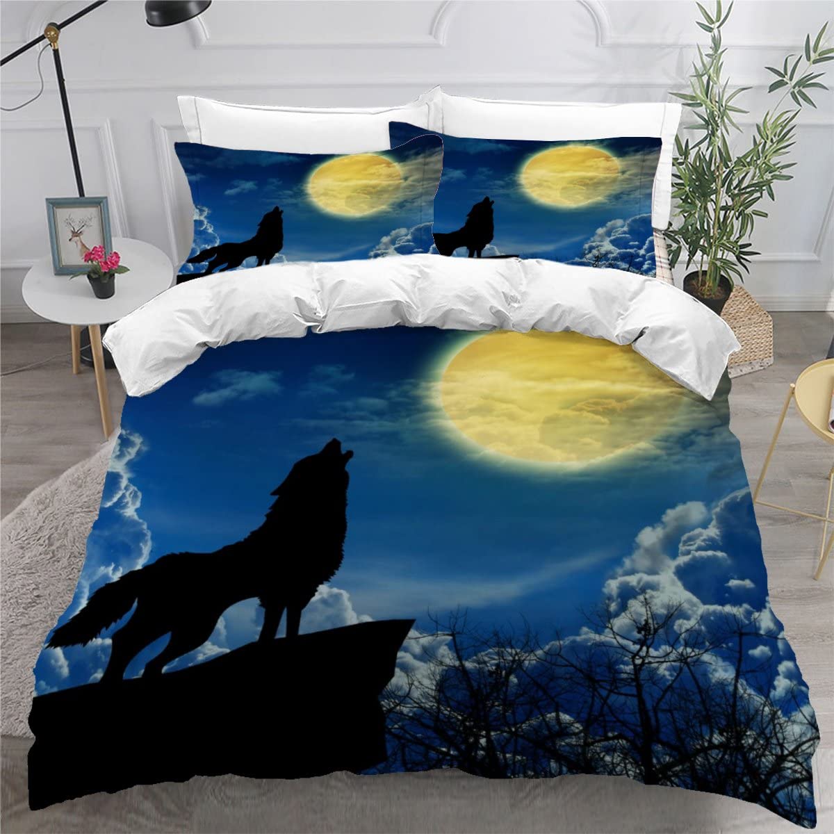 Housse de couette loup 140x200 le cadeau parfait pour décorer une chambre d'enfant originale