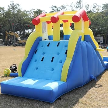 26FT(L) Inflatable Commercial Water Slide for Adults, Backyard Water Slides, with Blower/Dual Lane/Large Pool - 840D Oxford Reinforced Strength,450lbs Capacity, Family Water Party, Quick Set Up