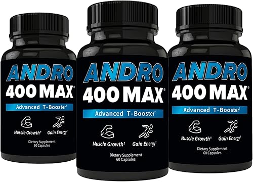 Andro400 Soporte de testosterona para hombres y mujeres – Tongkat Ali, L-Arginina y L-Citrulina – Energía, Vitalidad y Rendimiento – 180 Cápsulas,