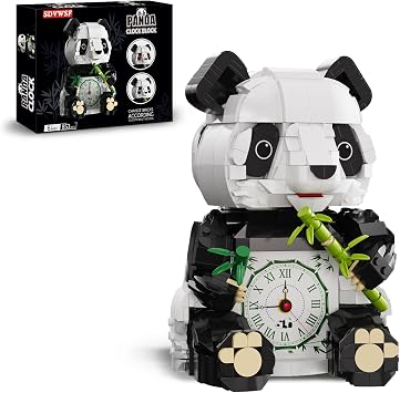 3 in 1 Panda Building Block Set 853PCS Cute Animal Alarm Clock Toy