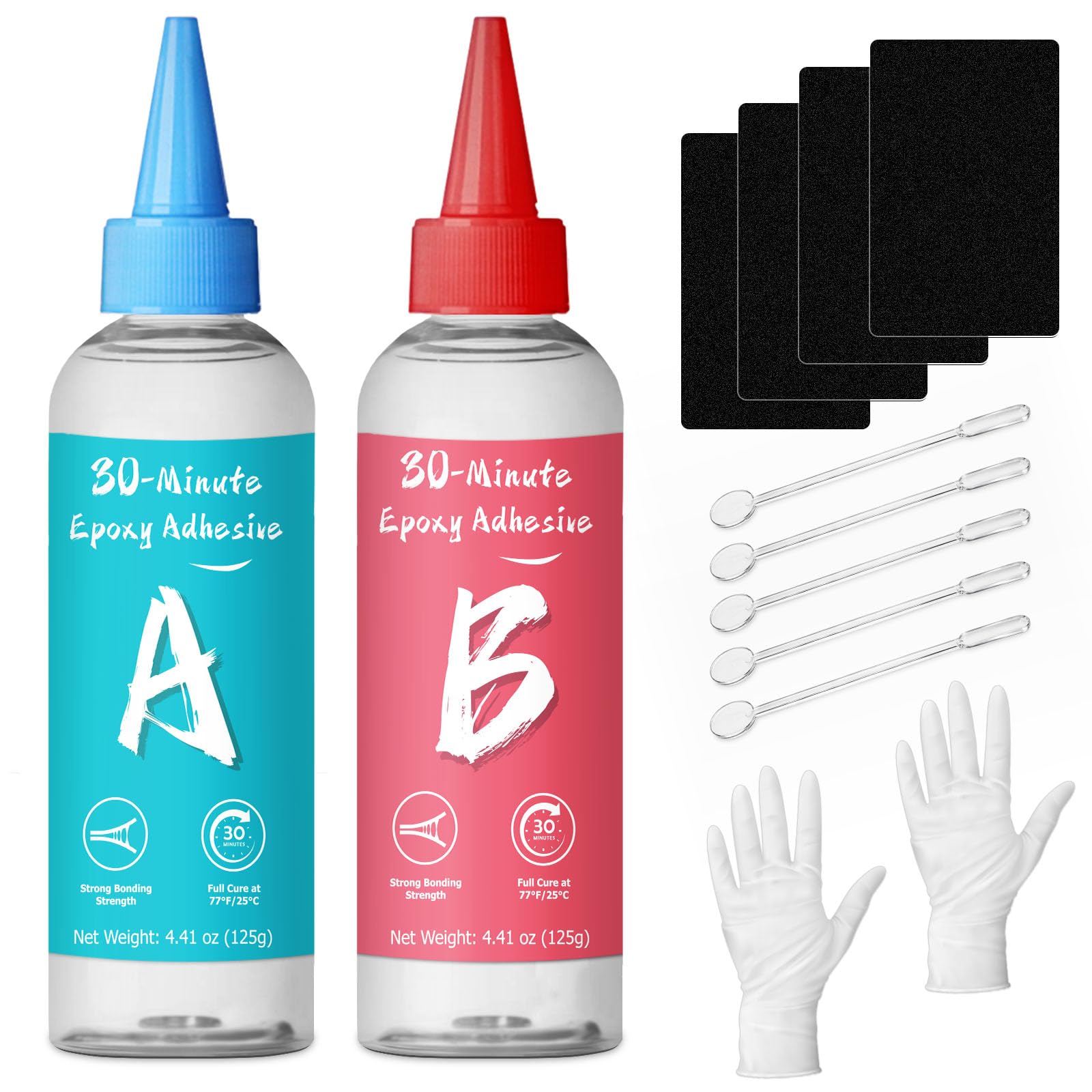 LAMXIN 250ml 30 Minute Epoxy Glue, Clear 2 Part Fast Cure Epoxy Adhesive