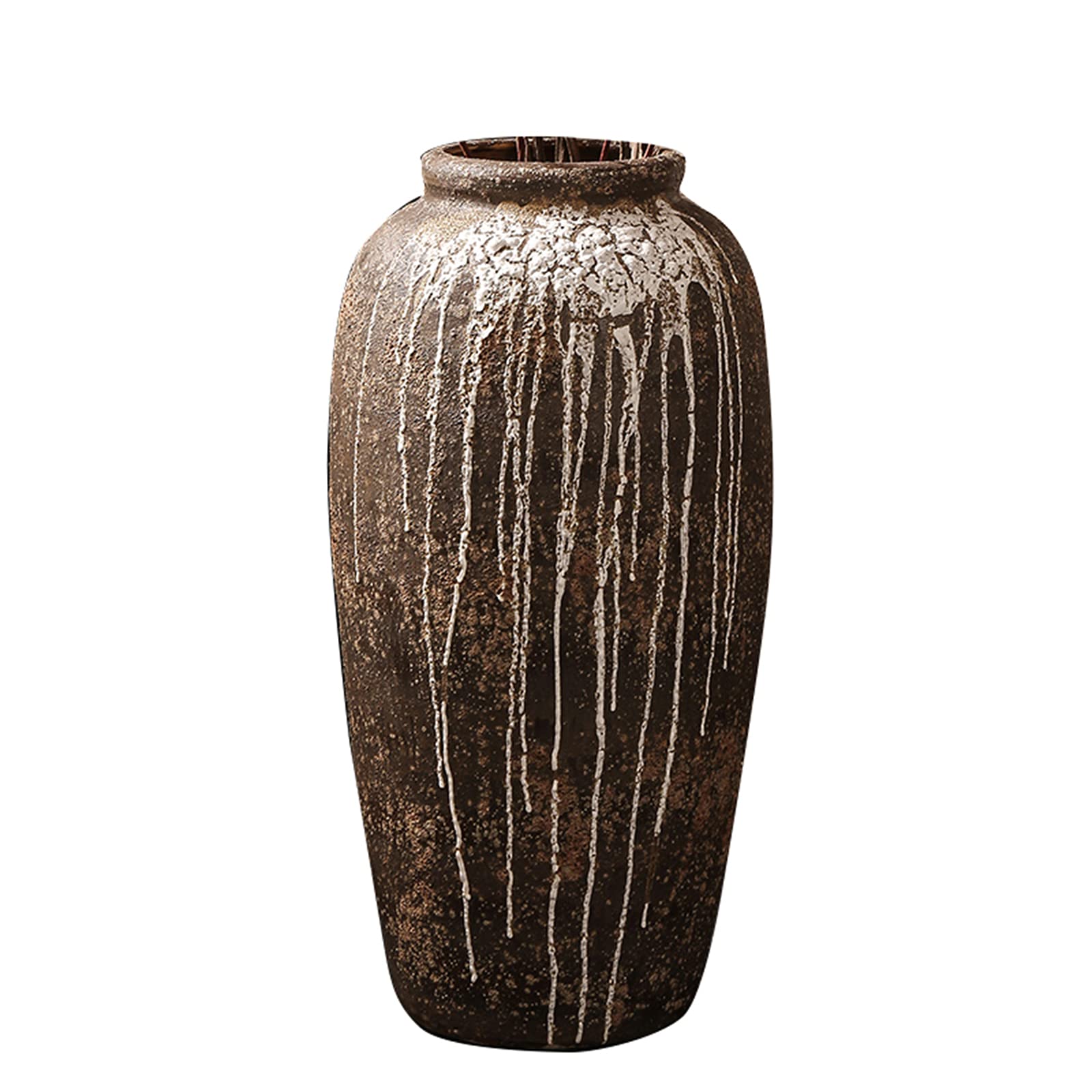 asdchZen Vintage Ceramic Vase, Large Vase Floor-Standing Large Vase Hotel Patio Garden Floor Vase,28 * 50CM