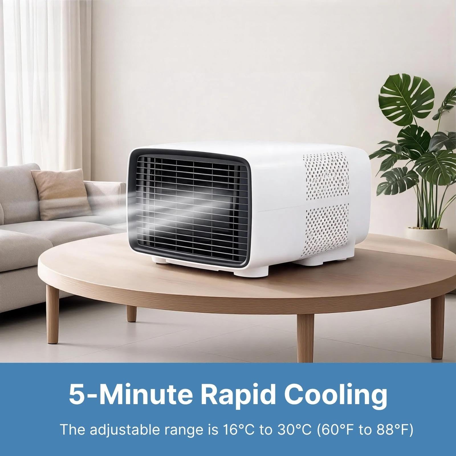 Aire Acondicionado Portátil Doble Tubo de 2700 BTU para Viaje | 3 en 1 con Bajo Ruido. Enfriamiento Rápido para Interior, Exterior, Tiendas, RV, Camión, Coche, Almacén y Mascotas