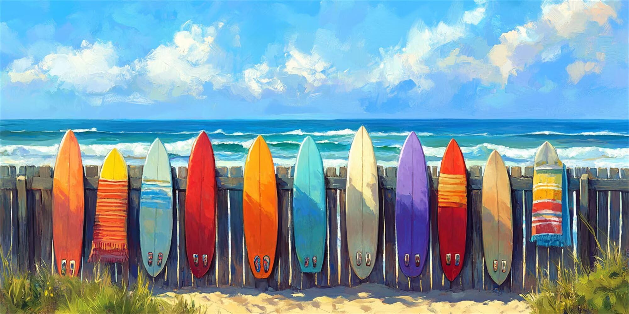 Tavola da surf Dipingere Con I Numeri Adulti, Lavoretti Creativi Per Bambini, mare DIY Paint By Numbers Creativo Kits, Con Tela, Colori Acrilici, Pennelli, Idee Regalo Donna 80x120cm U-98