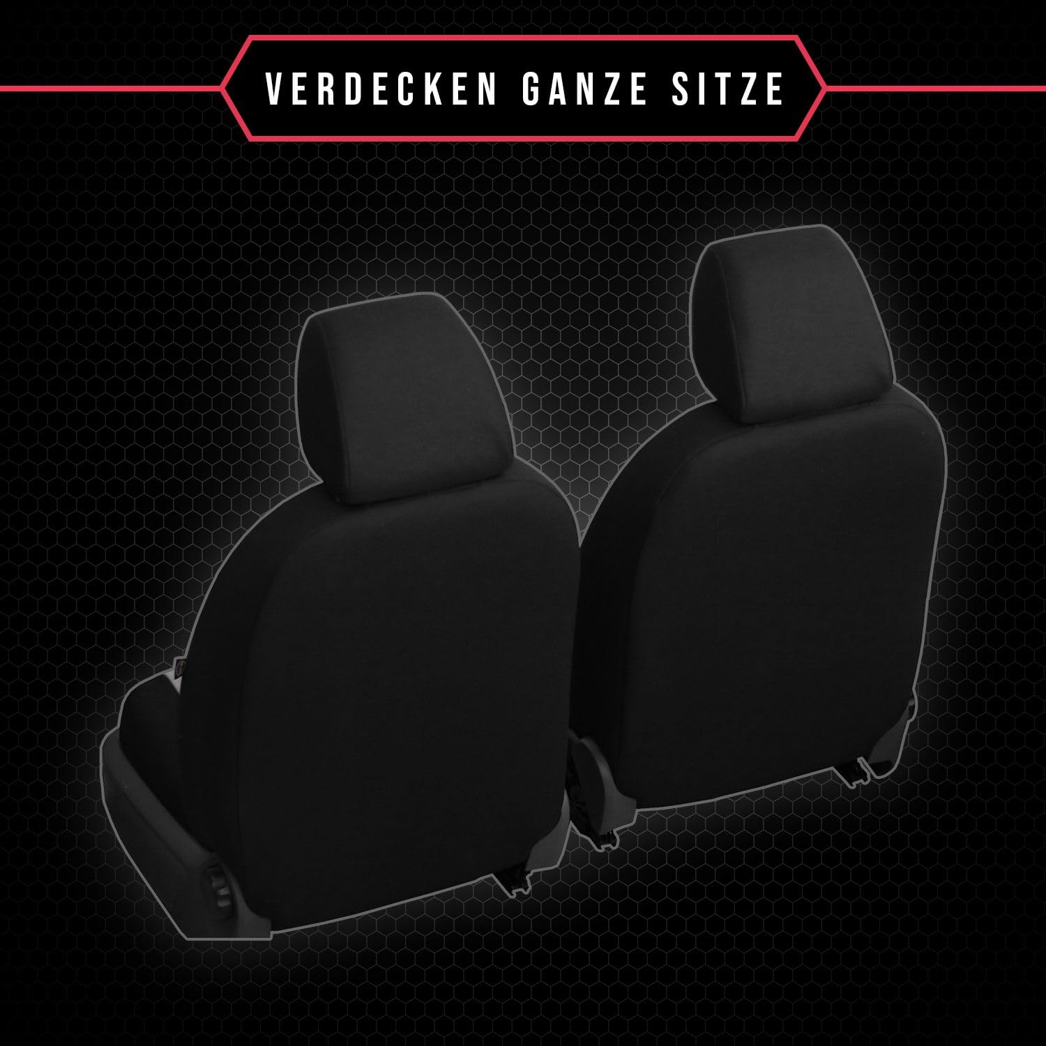 2er Set Autositzbezüge Transporter universal | Bus Sitzbezüge Kunstleder Dunkel Rot für Airbag geeignet | für Vordersitze | 1+2 Autositze vorne Nicht teilbar