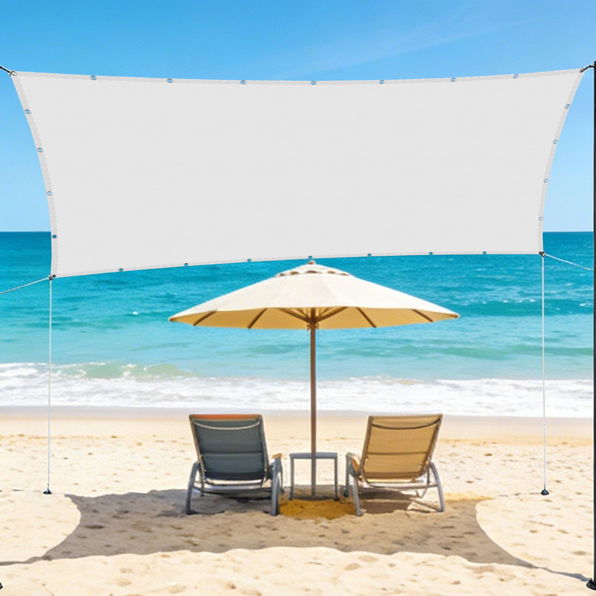 Voile d'ombrage 400x500 cm imperméable blanc pour terrasse et jardin