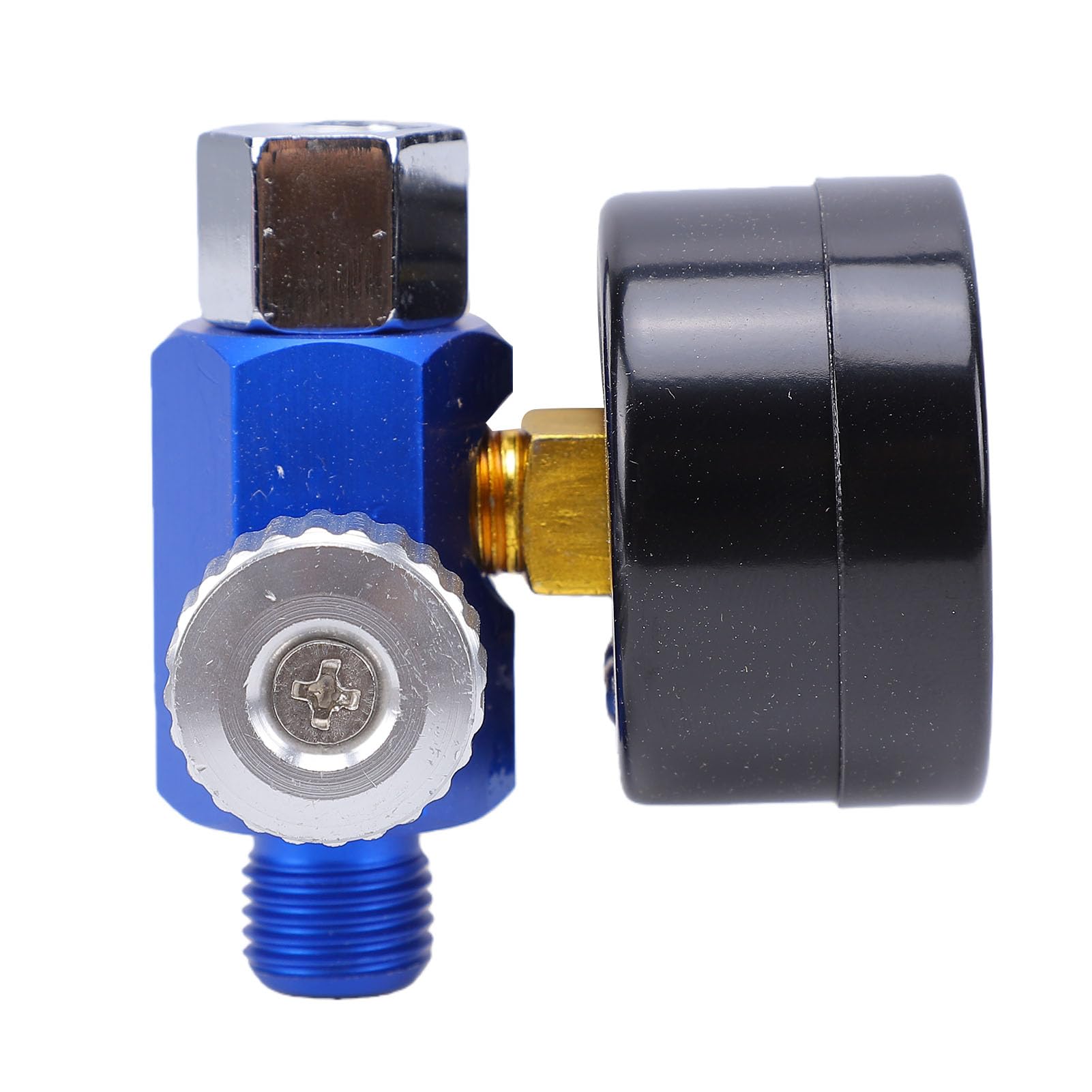 Manomètre de Régulateur de Pression d'air 1/4 po. pour Pistolet à Peinture en Aérosol, Régulateur Pression Pistolet Peinture, Plage Réglable 0-10BAR (0-150PSI)