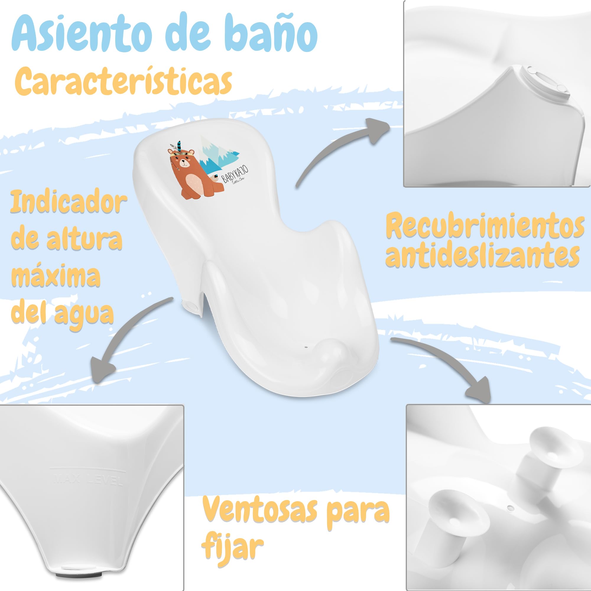 Juego de bañera para bebé con soporte - ¡Certificado por TÜV Rheinland! Bañeras para bebés + Asiento de baño para bebés + Desagüe + Soporte - ¡Bañera para bebés con soporte!