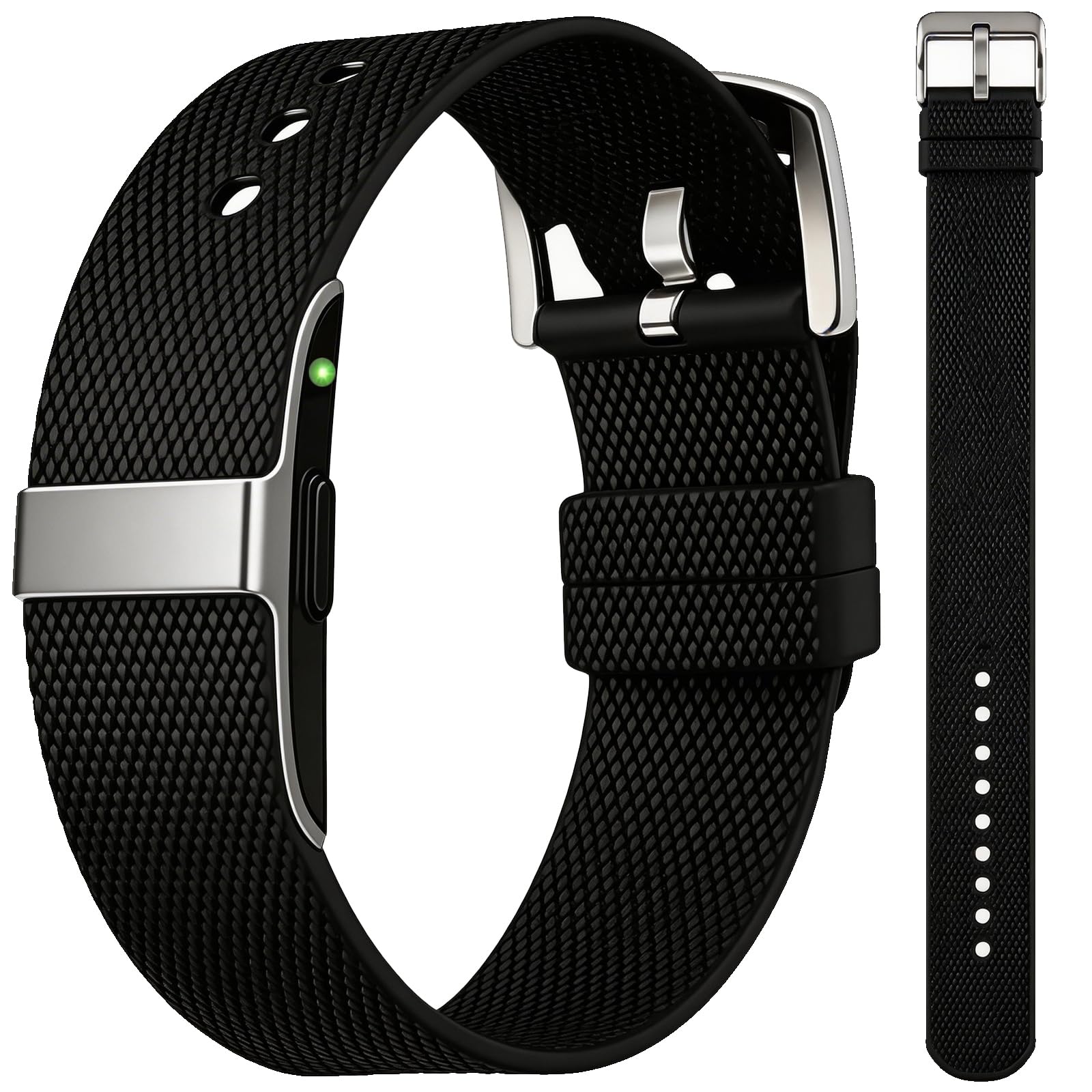 Silicone Sport Band Compatible with Hume Band Replacement, Ultra Soft Adjustable Strap with Secure Metal Buckle for Hume Health Band, Waterproof Wristband Accessories for Men Women Workout & Sleep - 1