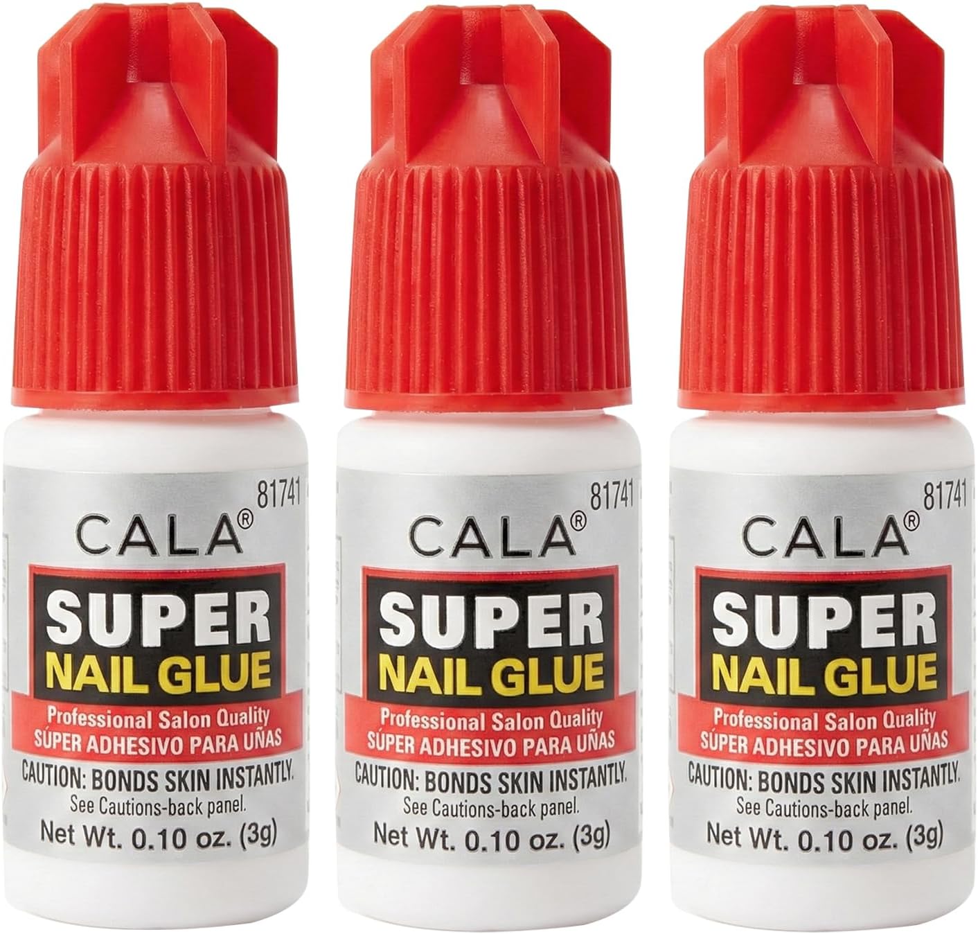 Cala 3 bottles Super nail Glue professional Salon Quality,Quick and Strong Nail liquid adhesive