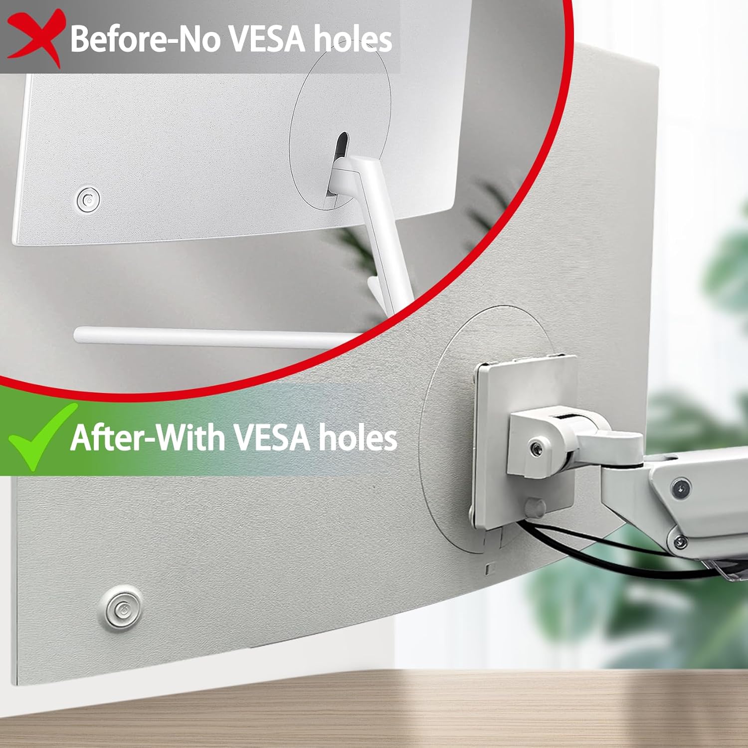 UR59C vesa Mount Adapter is Only Compatible with Samsung UR59 Series ViewFinity 4K Monitor（Fits U32R590, U32R591, U32R592 UR59C Monitor） (White)