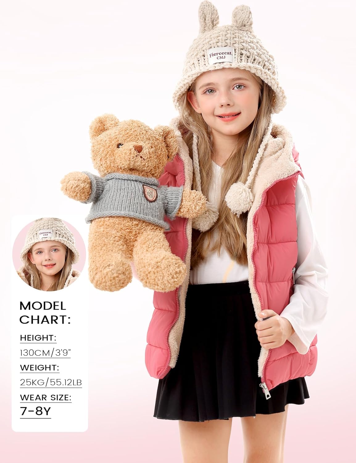 Yimoon Boys Girls Warm Puffer Vest Zip Up Fleece Lined Hooded Vest Kids Winter Waistcoat Outerwear - Image 6