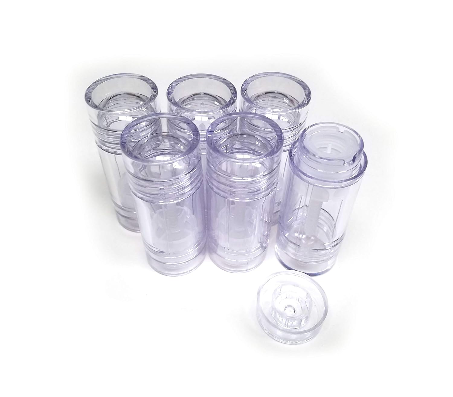 Empty Deodorant Container - 15g (.5 oz) Bottom-Fill Cylinder, Twist-Up, 7 Recyclable Plastic (AS) (24-Pack)