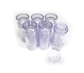 Empty Deodorant Container - 15g .5 oz Bottom-Fill Cylinder, Twist-Up, 7 Recyclable Plastic AS 12-Pack
