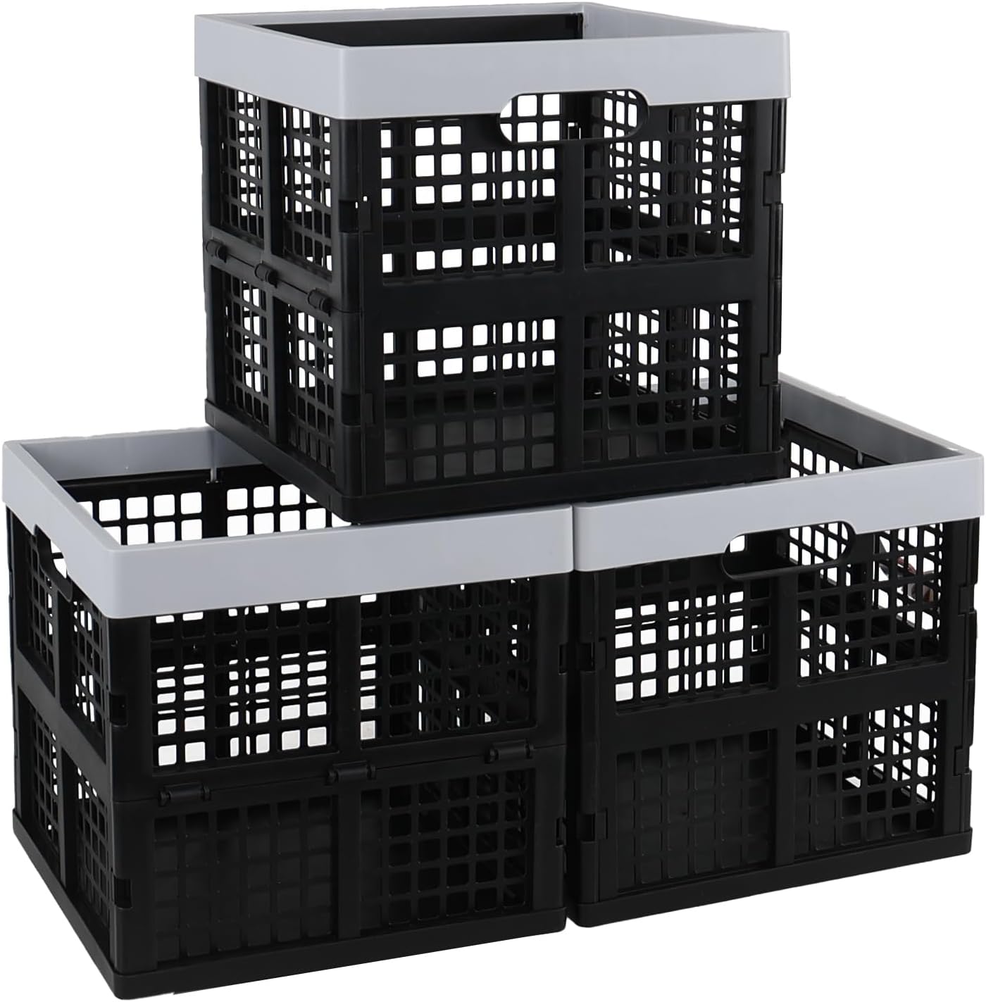 3 cassette pieghevoli 18L nere 28x28x27 cm Xowine