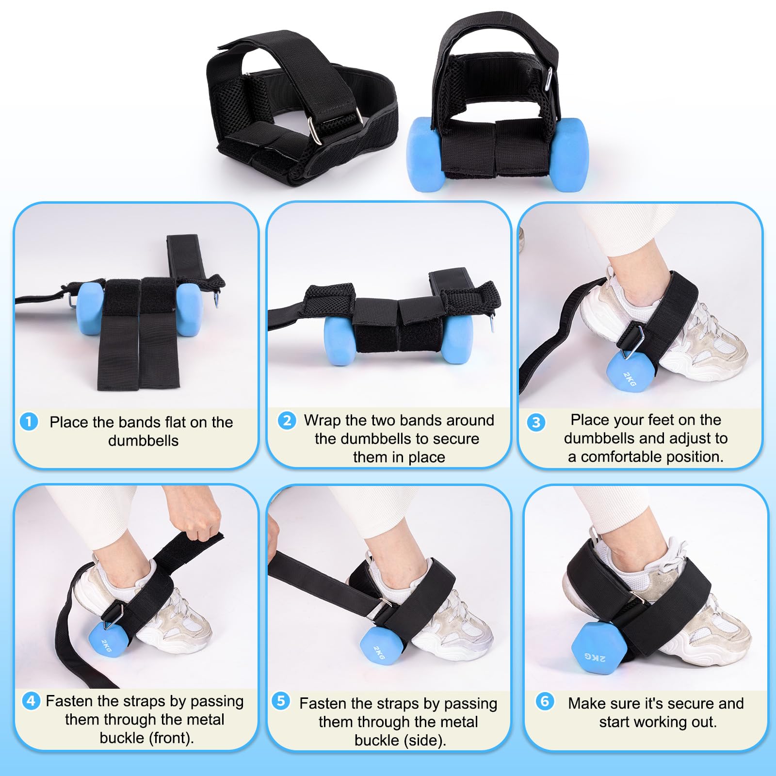HOMEE 2 accesorios para pies con mancuernas, pesas ajustables para el tobillo, soporte para mancuernas de pies de mono, entrenador Tibialis, correas de tobillo para levantamiento de pesas, equipo de