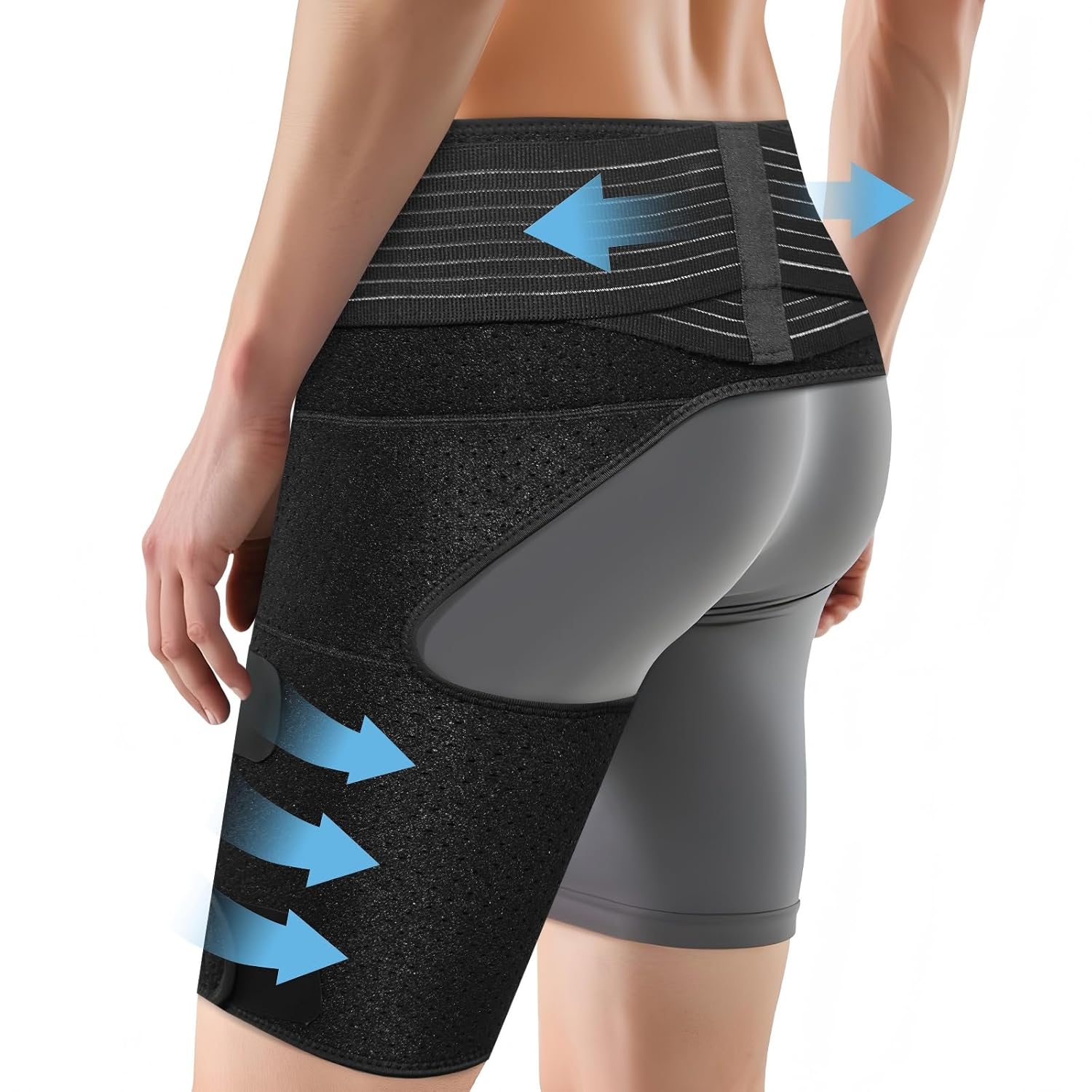 SIMILAR Hip Brace for Women & Men, Sciatica Pain Relief Devices, Adjustable Compression Wrap Support for Arthritis, Pulled Thigh, Hip Fle??r Strain, Groin Injury, Hamstring Pull
