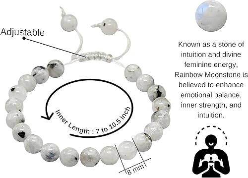 Miniatura 207 de Amazing Gemstone Crystal Bracelet for Women Men's Gifts - Protection Healing Crystal Bracelet - 8mm Gemstone Beaded Adjustable Bracelet Pulseras