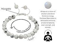 Vista 200 de Amazing Gemstone Yaxaite Bracelet for Women Men's Gifts - Protection Healing Crystal Bracelet - 8mm Gemstone Beaded Adjustable Bracelet Pulseras