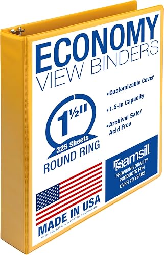 Samsill Economy 3-Ringbuch-Organizer, 3,8 cm, runder Ringbuch, anpassbarer trans