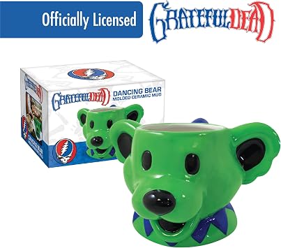 ICUP Grateful Dead Dancing Bear 16oz Ceramic Green Mug | Novelty Coffee Mugs | Deadhead Gifts | Licensed Rock Merchandise (Green)
