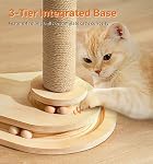 Made4Pets 23,6'' Poste de craquage de chat avec perche de lit nuageux & Jouets pour Chats Indoor, Tour d'Arbre de Petit Chat avec Cracher de Chat Sisal & 2 Bals de piste pour les chats, les chatons