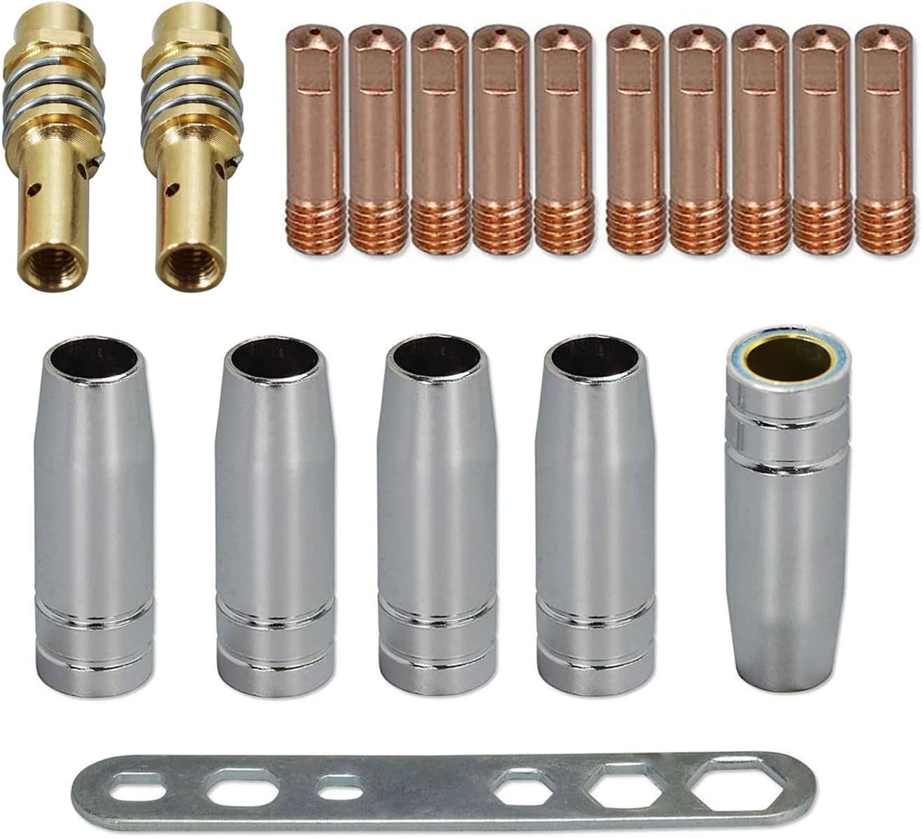 RIVERWELD MB15 15AK Contact Tip 0.6mm M6 & Tip Holder Diffuser & Shield Cup for MB15 15AK MIG Welding Torch 18pcs