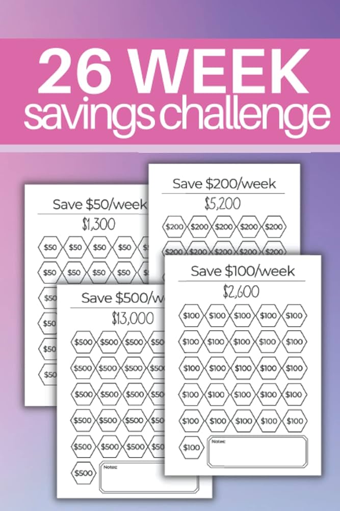 26-week-savings-challenge-money-saving-challenge-sheets-50-100-200-and-500-per-week-options-marie-nikki-9798425911742-amazon-com-books for Free Printable 5050 Savings Challenge 26 Week Savings Challenge: Money Saving Challenge Sheets | $50, $100, $200 and $500 per week options: Marie, Nikki: 9798425911742: Amazon.com: Books for Free Printable 5050 Savings Challenge
