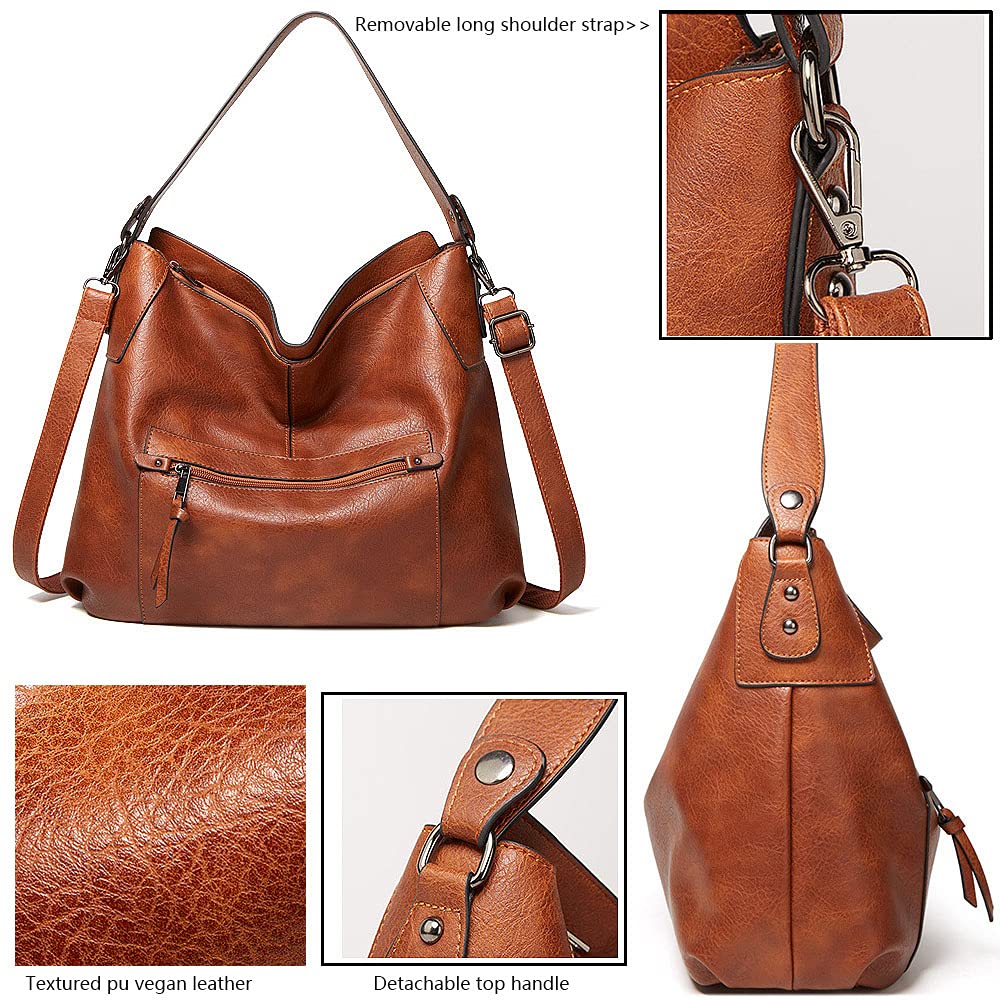 Damskie torebki PU wegańska skóra hobby torba na ramię moda torebka sakiewka torba crossbody, Czarny, Medium