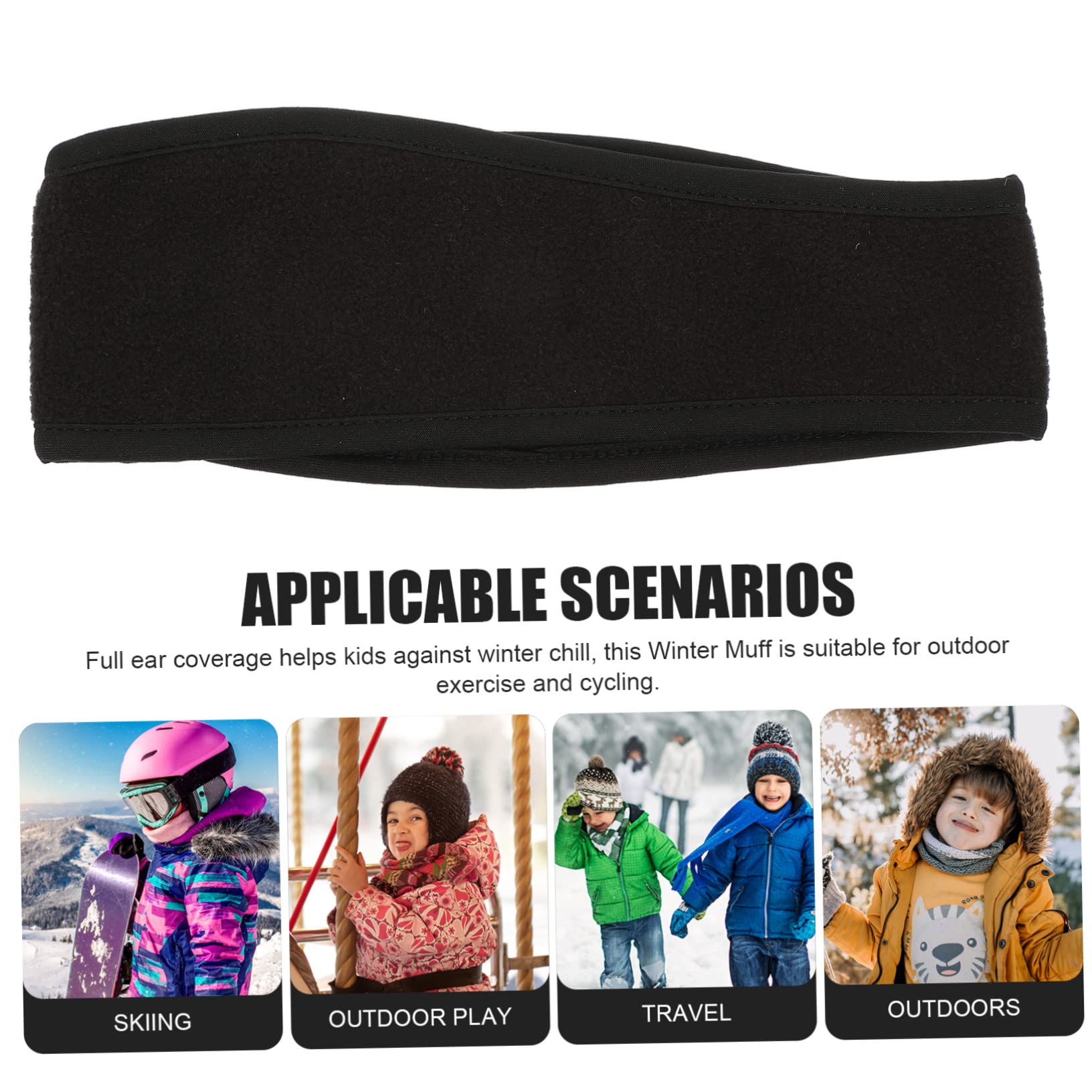 OSOLADY 2-Pack Kids Ski Headband Elastic Sweat-Proof Portable Winter Ear Protection Headband