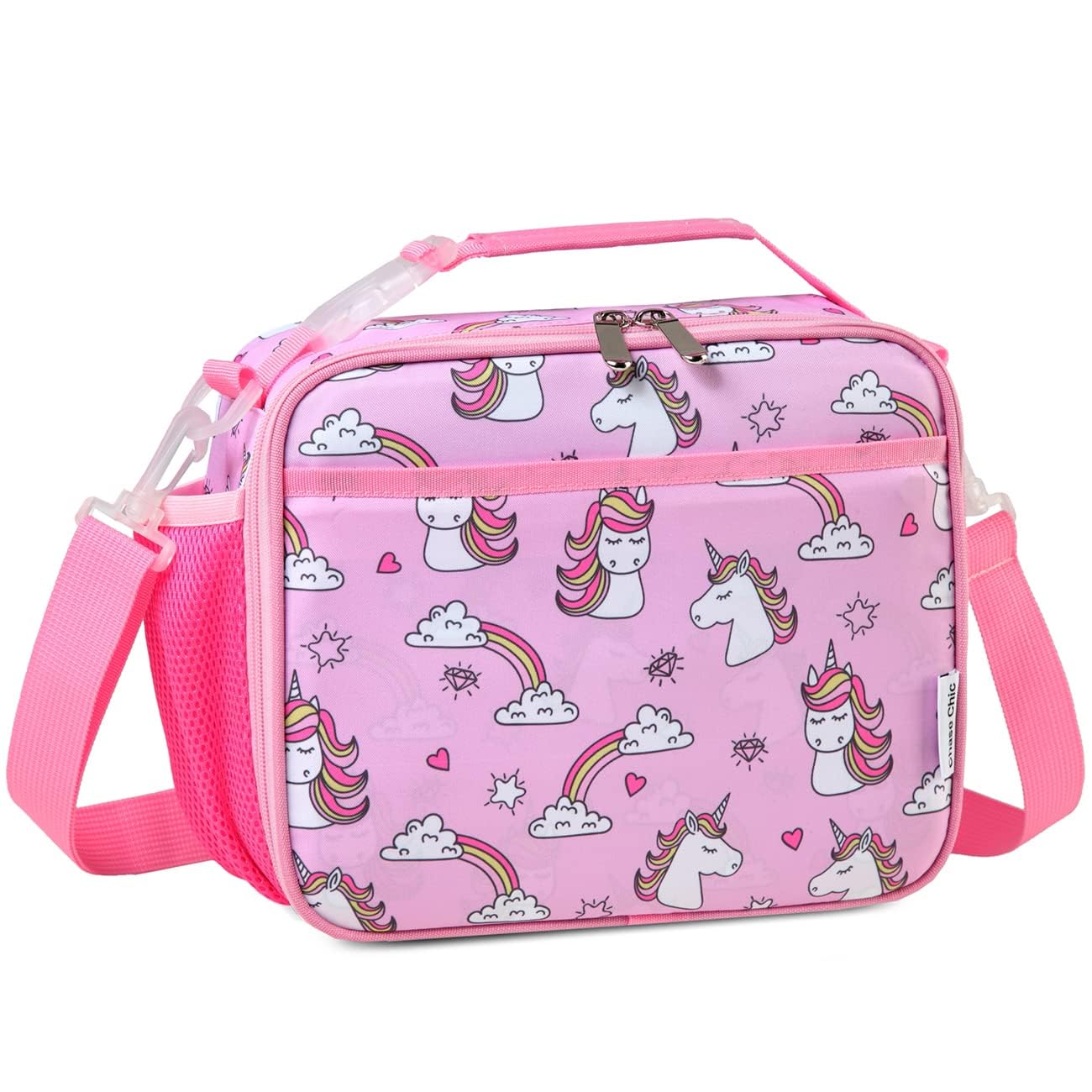 Chase Chic Borsa Termica Bambini, Ragazze Bambino Resistente All'acqua Portapranzo Bambini Scuola 5.8L Borsa Frigo Piccola Bambini per Primaria Viaggi Studenti 3-8 Anni, Unicorno Rosa