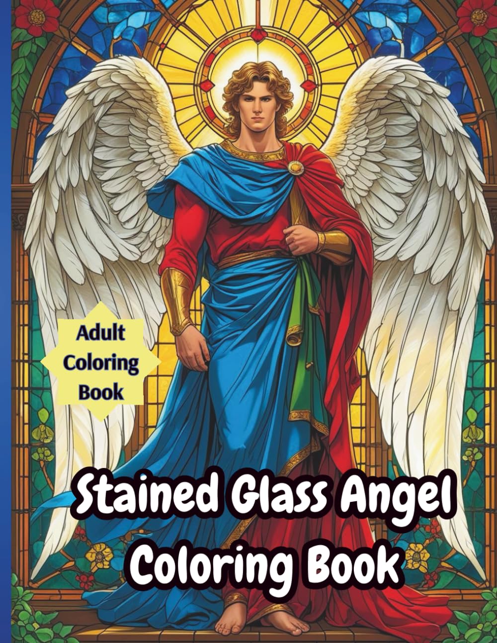 Stained Glass Angel Coloring Book: Heavenly Angel Illustrations in Beautiful Stained Glass Style for Relaxation and Inner Peace