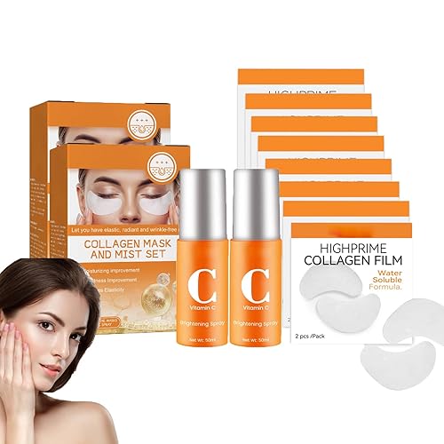 CYCVIZK Yidkx - Película de colágeno soluble de tecnología coreana, película de colágeno Highprime, juego de máscara de colágeno y niebla, película