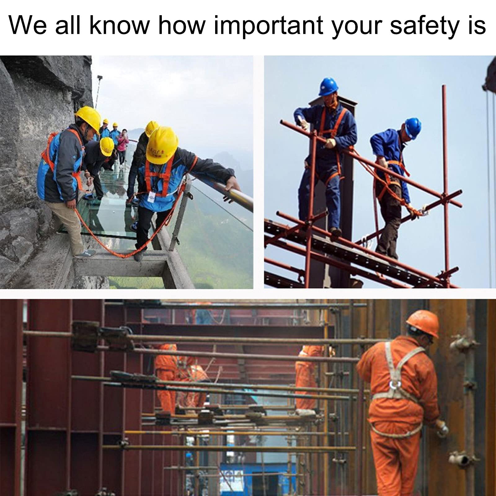 SwaYve Kit de Arnés de Seguridad, Arnés de Seguridad de 5 Puntos, Kit de Cinturón de Seguridad, Arnés de Seguridad para Detención de Caídas, Arnés de Seguridad para Trabajos de Construcción