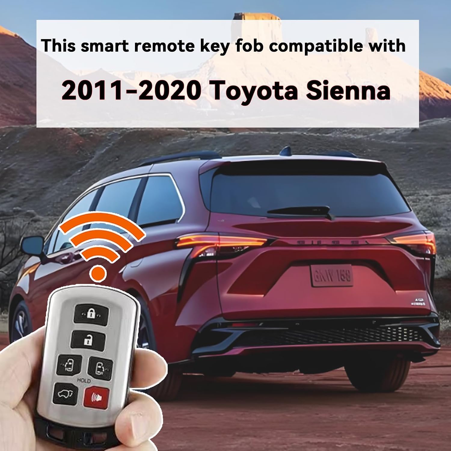 DIY Smart Key Fob FOBIK Replacement kit for Toyota Sienna 2011 2012 2013 2014 2015 2016 2017 2018 2019 2020 Keyless Entry Remote Key with So Easy OBD Tool