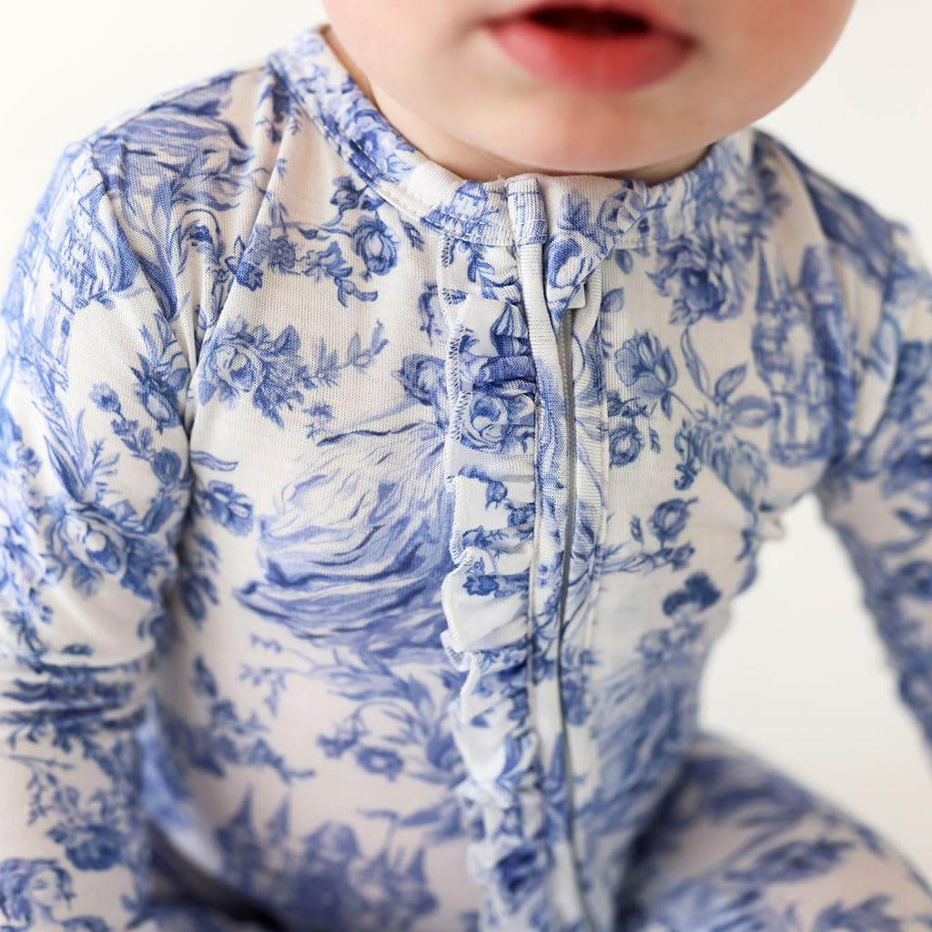 Ruffled Zippered Vintage Pink Rose One Piece - Image 3