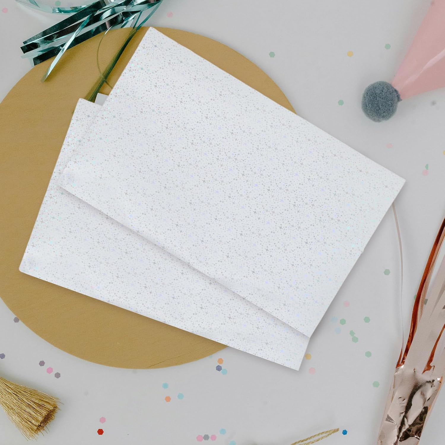 20pcs Holographic Self Adhesive Printer Paper for Creative Projects