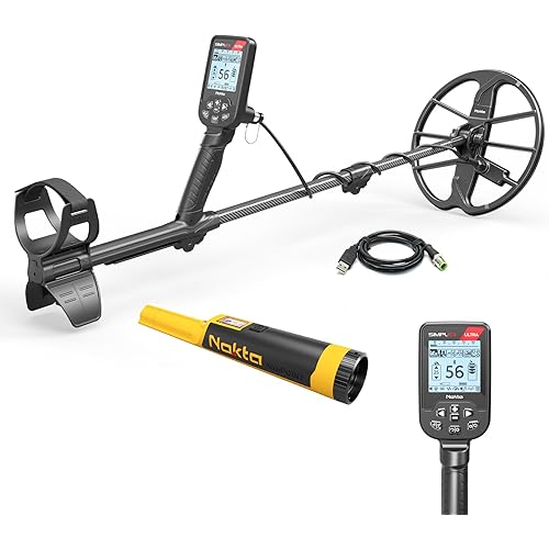 Nokta Simplex Ultra Waterproof Metal Detector with Carbon Fiber Shaft and 11” Search Coil (Metal Detector with Accupoint Pinpointer)