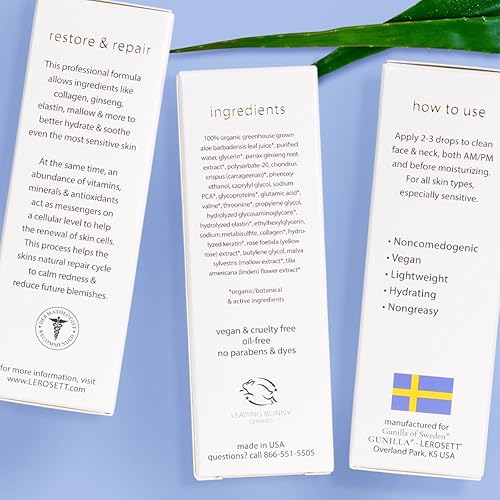 Miniatura 9 de LEROSETT Sérum curativo 1oz 60 días  cura el daño del acné brotes irritación hidratación calma firme regordeta no graso 69 Aloe colágeno ginseng