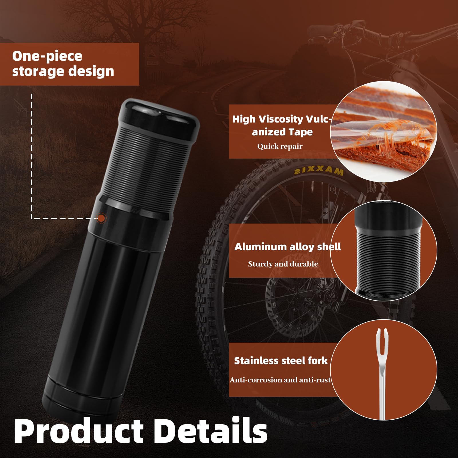 LPZMPZ Kit de Repara Mechas Reparacion Pinchazos Herramienta Reparación Bicicleta Antipinchazos Tubeless de Neumáticos Sin Cámara para MTB BTT Bici Carretera Gravel