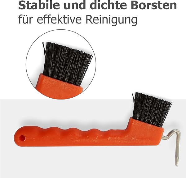 Hoof pick with extra strong brush and ergonomic handle Suitable for horses, donkeys and goats hooves - 5