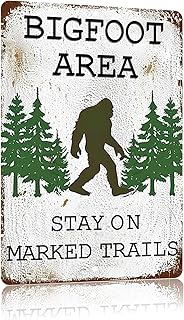 Big Foot Sasquatch Gifts,Vintage Funny Metal Bigfoot Signs for Outdoor,Garden,Street,Forest,Yard Decor,8x12 Inches