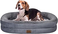 Vista 21 de Cama ortopédica impermeable para perros grandes: cama lavable de espuma viscoelástica con refuerzos - Funda ortopédica extraíble XXL para mascotas