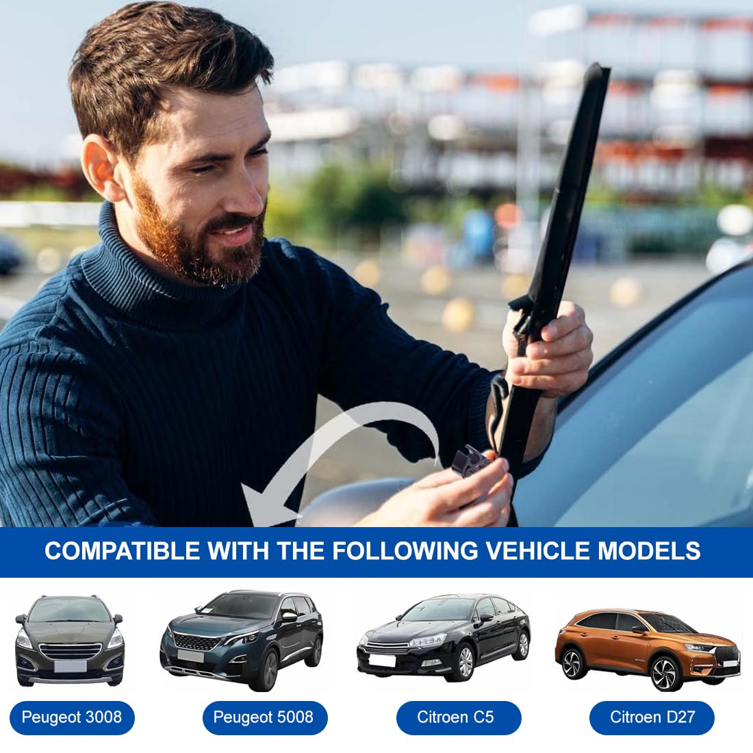 YAFULG 6 Pezzi Clip Per Peugeot 3008, 5008 Accessori, Fascette Di Fissaggio Robuste Per Bracci Tergicristallo Anteriori, Accessorio Spazzola Tubi Lavavetri Manutenzione