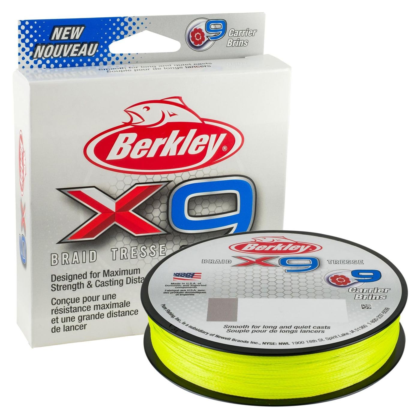 Berkley X9 geflochtene Angelschnur – 9-fache geflochtene Schnur zum Salzwasser- und Süßwasserangeln